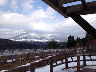 Hiruzen mountains covered wity snow
